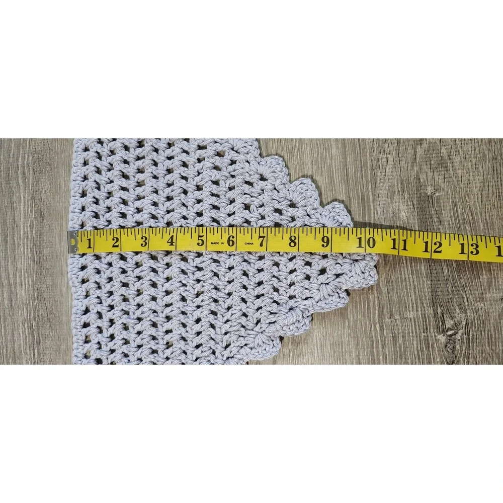 Handmade Crochet Triangle‎ Head Scarf Cotton Boho Hippie Festival Cottage Violet
